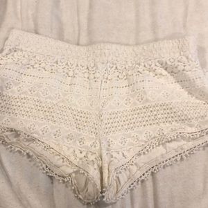 White Lace Shorts